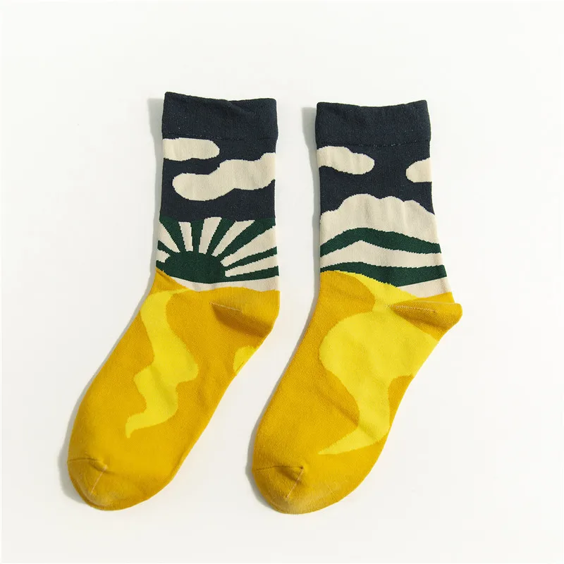 Funny Cotton Cartoon Streetwear Skateboard Novelty Korean Winter Sports Female Warm Socks Cute Crazy Short Happy Men Women Socks