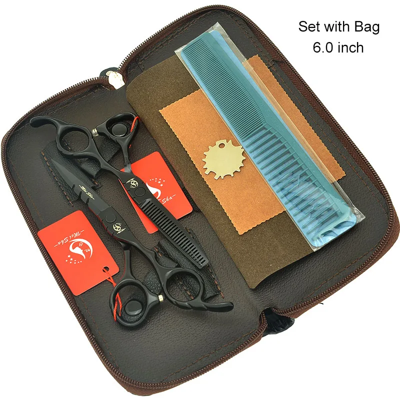 Meisha 5.5/6 inch Professional Hairdressing Scissors Set Cutting Thinning Barber Shears Hair Salon Styling Tools HA0191 - Цвет: HA0191 with Bag 60