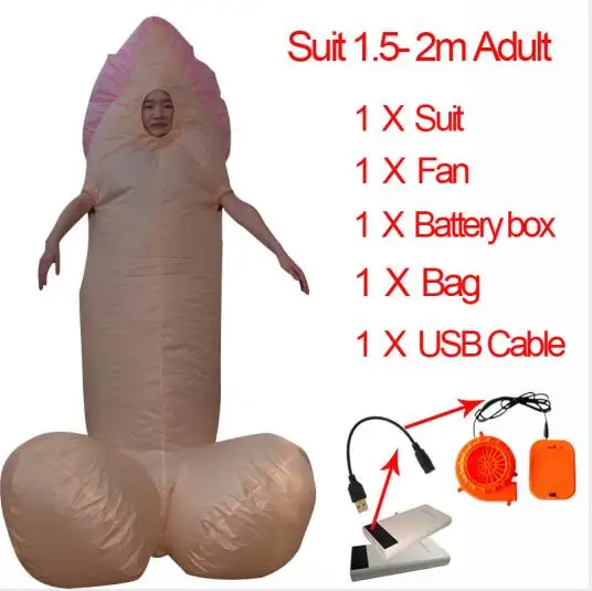Pink willy Надувной костюм для пениса, маскарадный костюм для взрослых, вечерние костюмы на Хэллоуин, Рождество, подарок на Рождество - Цвет: Pink willy