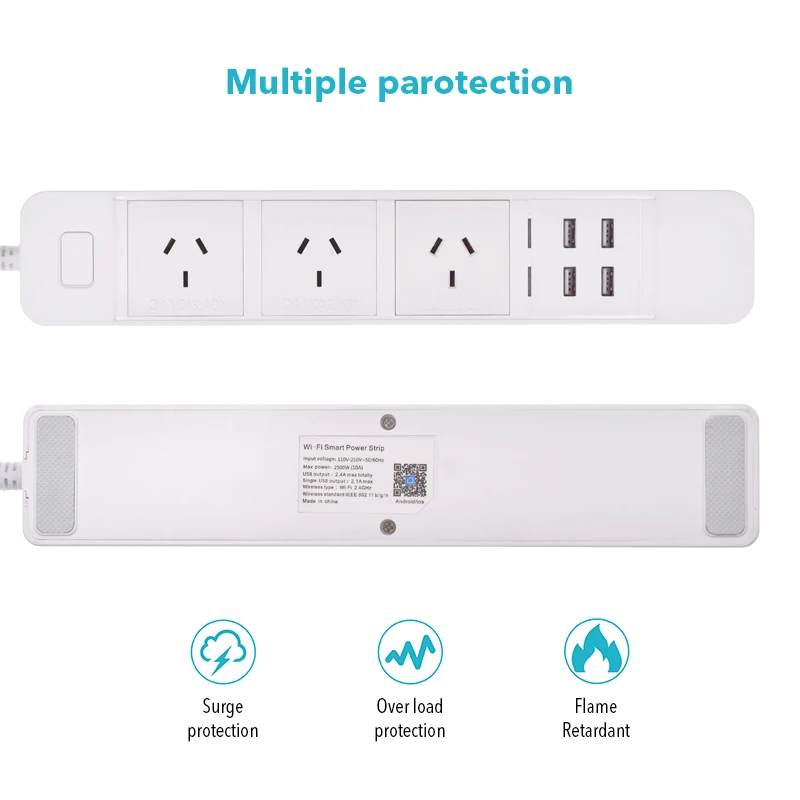 Интеллектуальная беспроводная (Wi Fi) Мощность полосы 4 способа AU розетки