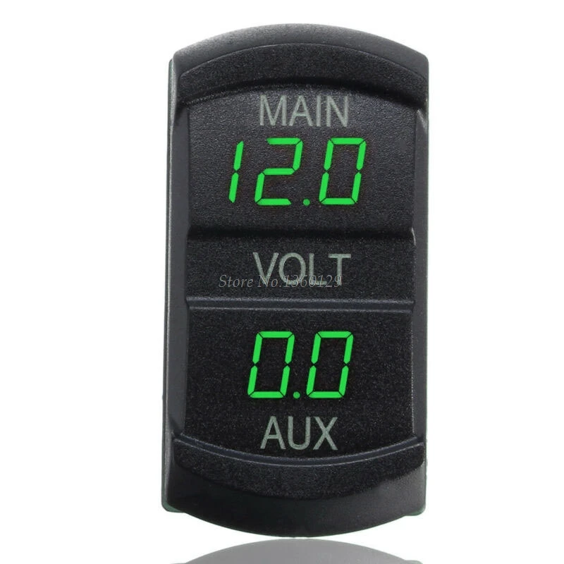 XCSOURCE 12-24V Car Dual Voltmeter 3-Digit Green LED Display Voltage Meter Battery Monitor Mount Panel Plug for Car Marine Boat MA1746 