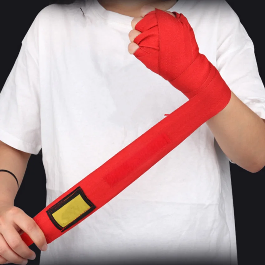 1 paio di cotone KICK BOXING wraps bandage Uomini SANDA Taekwondo Muay Thai da polso K1A9 