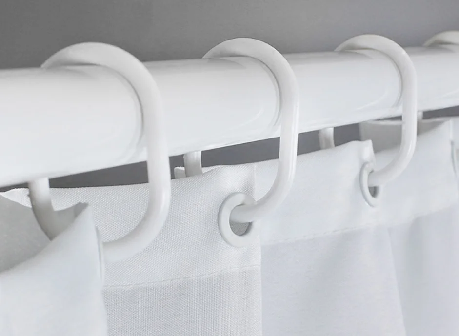 Inyahome-cortina de ducha de poliéster, resistente al jabón, impermeable,  lavable a máquina, color blanco