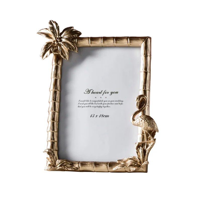 Nordic light luxury creative golden photo frame set room living room bedroom model room decoration desktop furnishings