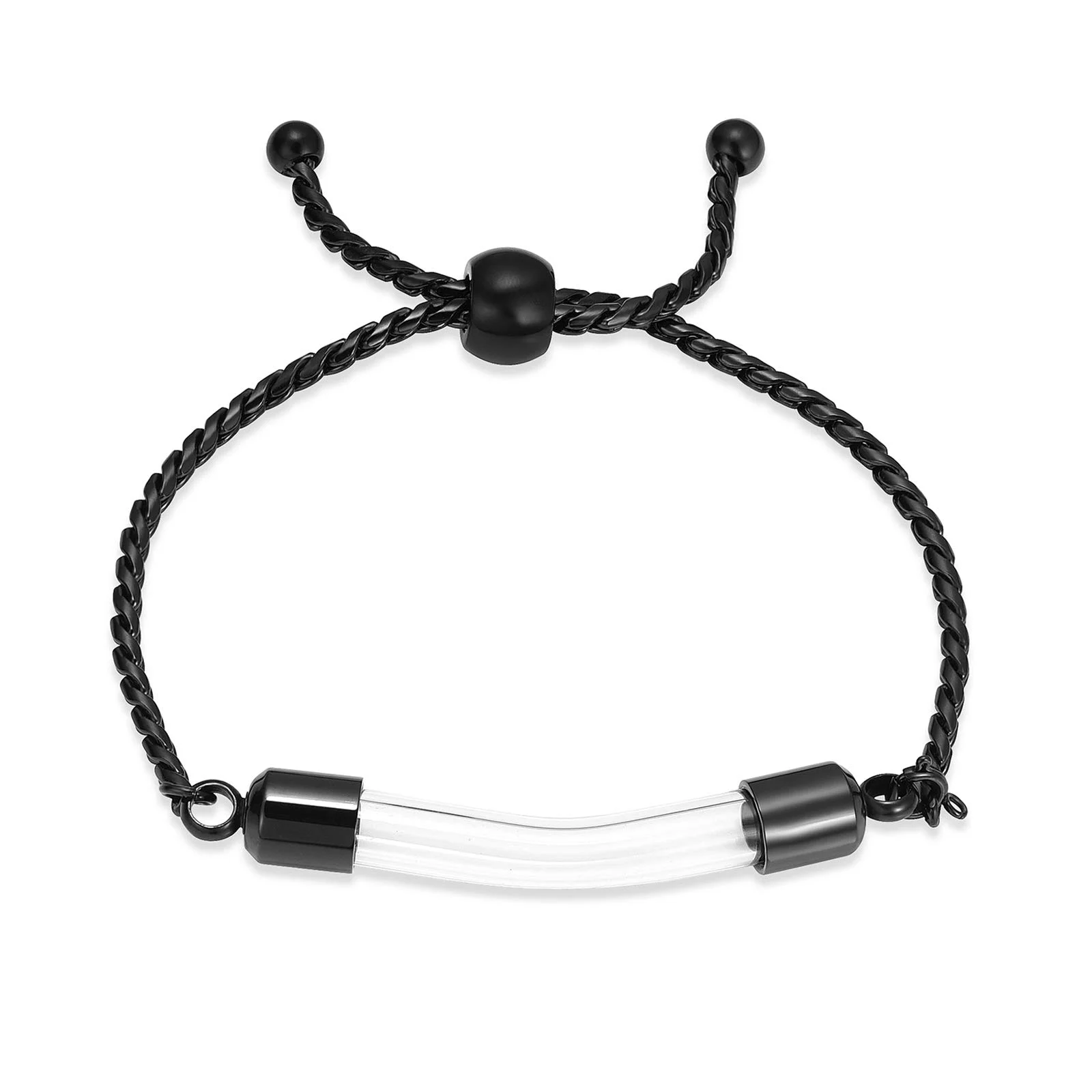 

Stainless Steel Cremation Bracelet for Ashes - Glass Tube Urn Bangle Memorial Jewelry for Men Women