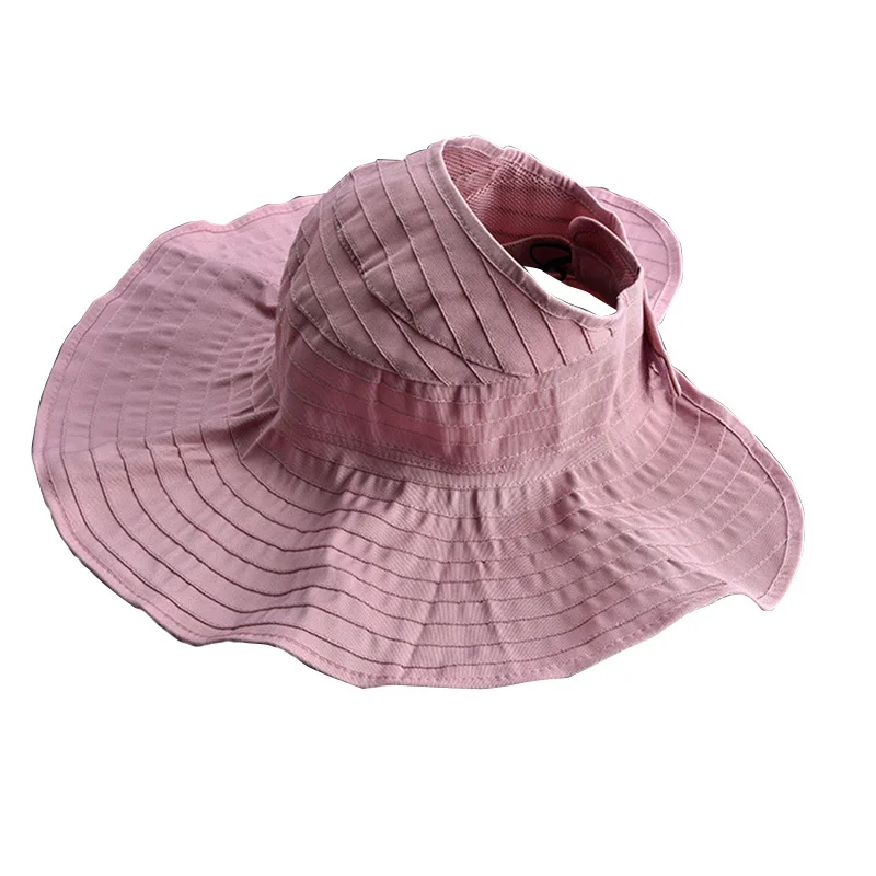 Pink ZEBERY летняя Солнцезащитная шляпа с защитой от ультрафиолета, складываемая шляпа, женская пляжная широкополая шляпа с козырьком - Цвет: Pink