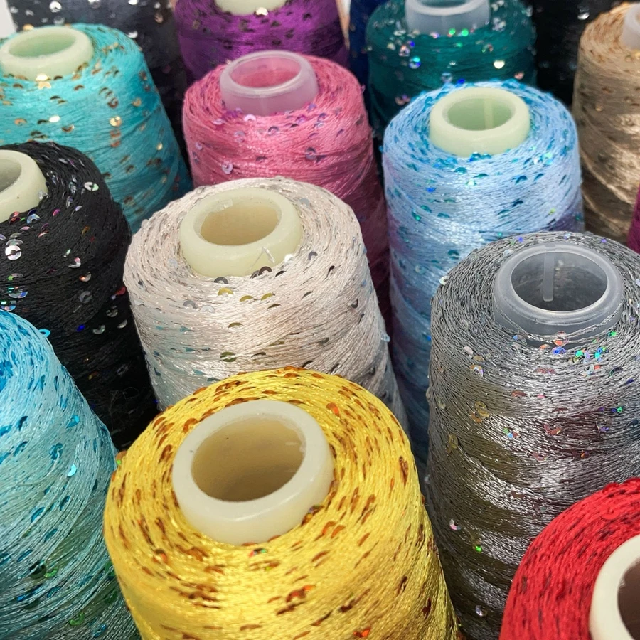 пряжа 50g /350M Mercerized yarn 3mm special Sequin yarn DIY hand woven Rag doll knitting wool blanket 6