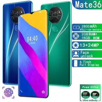 

Mate36 6.7 inch water drop screen 2+16GB mobile phone smart phone Face recognition technology mobile phones