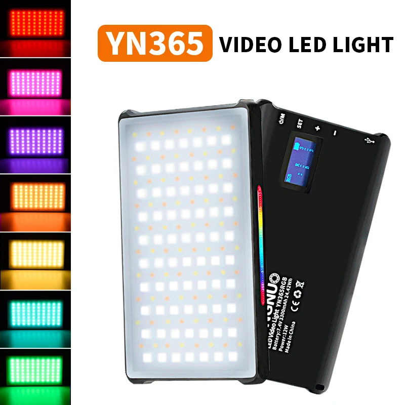  YONGNUO YN365 RGB 2500K-8500K Mini Video LED Light Portable Fill Light Built-in Battery for Phone C - 4000223765291