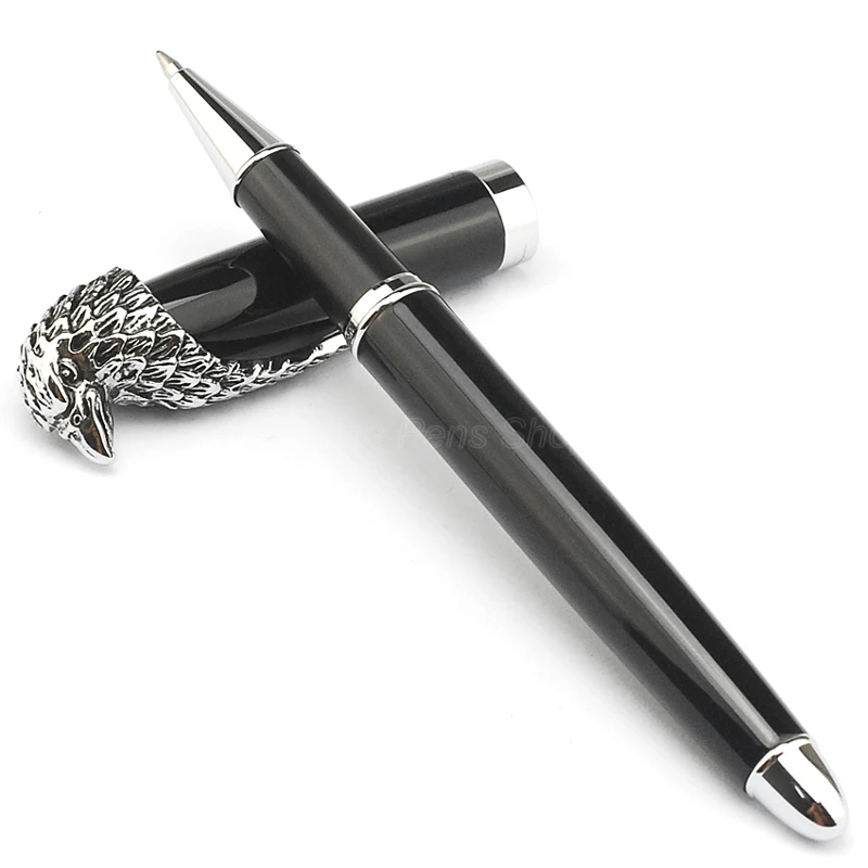 Fuliwen Owl Roller Ball Pen Eagle Head Clip Writing Gift Pen Vivid Black Barrel Fit Office & Home & School