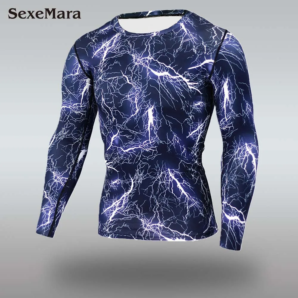 T-shirt Мужские Спортивные Компрессионные трико для бега, спортивные костюмы, одежда, костюмы для кроссфита, спортивная одежда, костюм для фитнеса, леггинсы, комплекты спортивной одежды - Цвет: T-shirt
