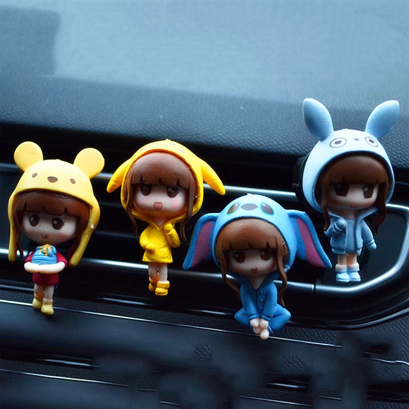 4 шт., автомобильный освежитель воздуха для девочек с мультипликационным принтом, автомобильные аксессуары, автомобильный Стайлинг, Алмазный освежитель воздуха, Автомобильные украшения - Название цвета: 1
