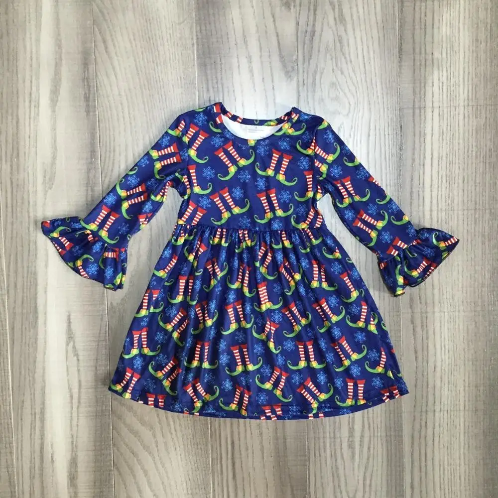 girls blue christmas dress