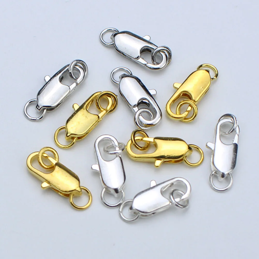 

30pcs/lot Lobster Clasp with Open Jump Ring Necklace Bracelet Clasps for DIY Jewelry Making Supplies Findings Accessories