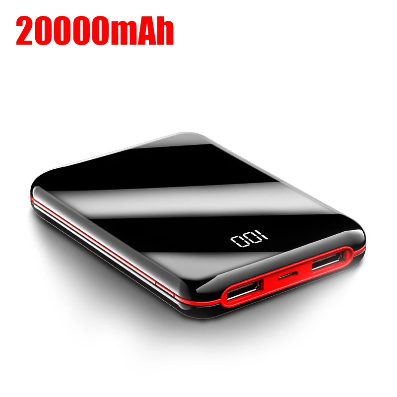 20000 мАч портативный mi ni power Bank быстрое зарядное устройство повербанк mi rror экран Внешний аккумулятор для iPhone Xiaomi mi ni power bank