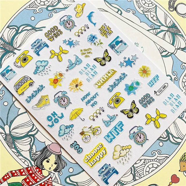 TSC-293 TSC-287 Japanese cartoon anime clown character 3D Back glue Nail Art Stickers Decals Sliders Nail ornament decoration TSC-085 N