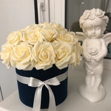 25 шт., искусственные розы, цветы, настоящие, искусственные розы, пенопластовые розы, сделай сам, для украшения свадьбы, для детского душа, украшения для дня рождения