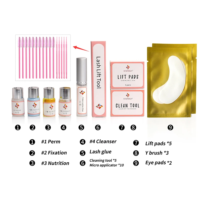 Новое поступление обновленная версия Iconsign lash lift kit подтяжка для ресниц Набор полный Профессиональный подтяжка ресниц Макияж для роста ресниц