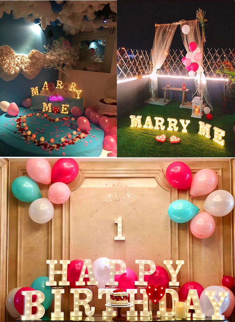 JAROWN LED Letter Light Wedding Party Birthday Christmas Decoration Home Wall Decor Proposal Decorative Valentine's Day Gift (9)