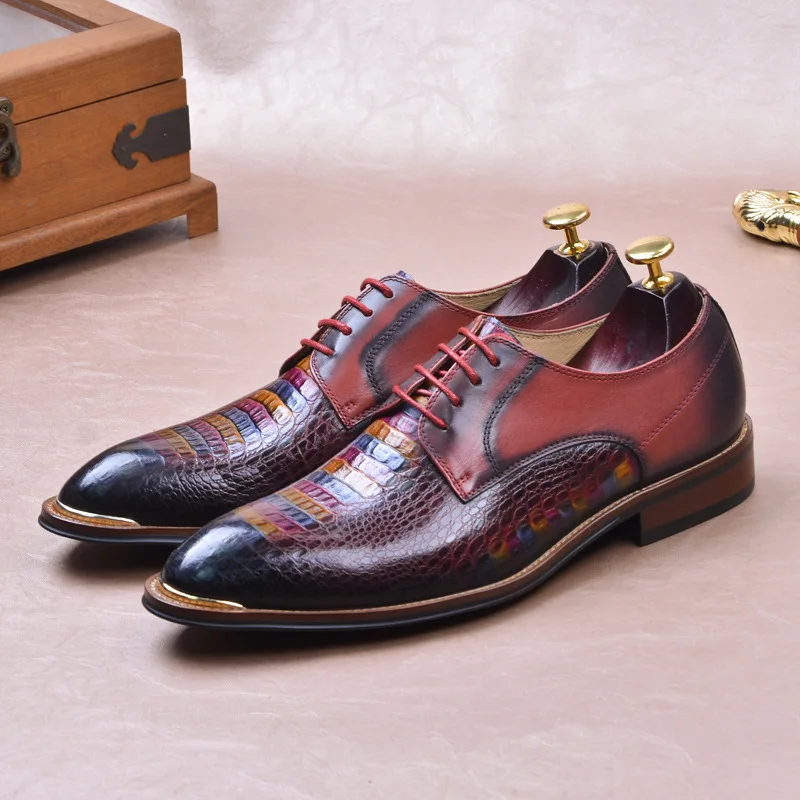 

2019 Autumn And Winter New Style MEN'S Leather Shoes Genuine Leather England MEN'S SHOES Business Formal Wear Crocodile Pattern