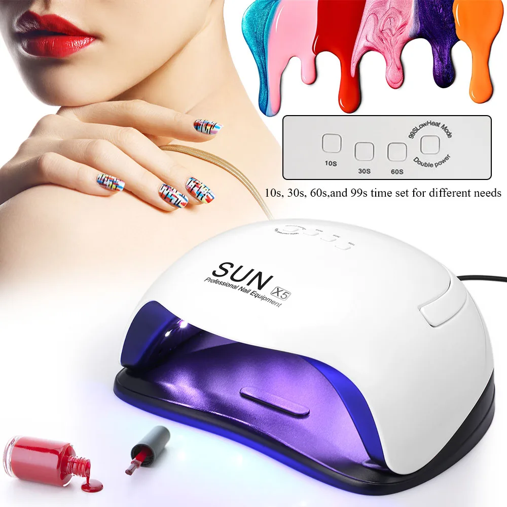 

54W UV LED Nail Lamp Professional Sunlight Nail Gel Dryer Machine Fingernails Toenails Curing Equipment Nail Art Tool