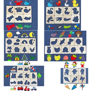 

Children Animal Traffic Shape Drawing Set Brush Tool Graffiti Coloring Template Stencil Interest Development Toys For Kids