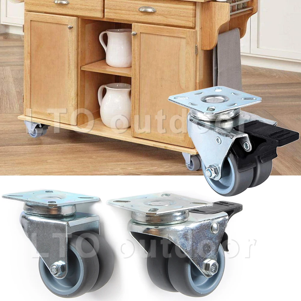 

1/4PCS 2inch 360 Degree Swivel Caster Wheels Heavy Duty Caster Wheels With Top Plate No Noise Wheels Furniture Accessories