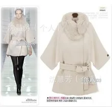 AliExpress EBay,, Осень-зима, стиль, модный плащ с имитацией енота, шерстяная накидка, куртка