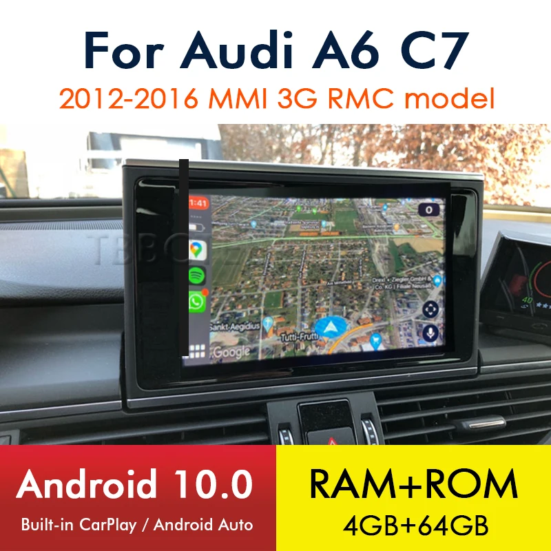 Android 10 8 Core 4 + 64G для Audi A6 S6 C7 4G 2012 ~ 2016 2017 2018 RMC MMI 3G Автомобильный мультимедийный плеер
