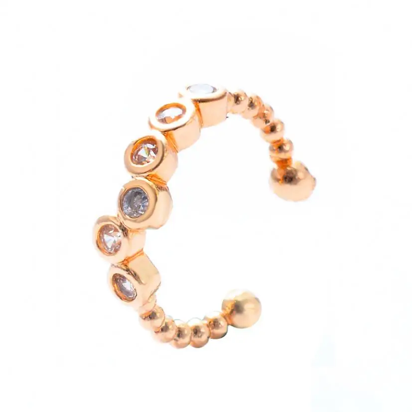 gold Crystal Twist Ear Cuff Earrings for Women No Pierced U Earring Silver Gold Color Rhinestone Ear Bone Clip Earings Jewelry - Окраска металла: gold