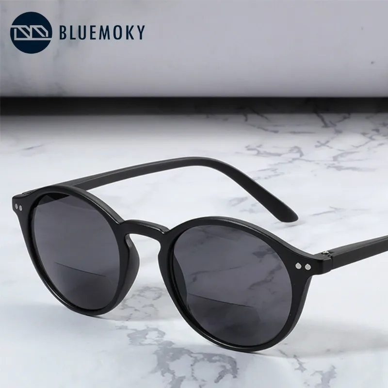 Очки для чтения BLUEMOKY с бифокальной оправой модные мужские круглые