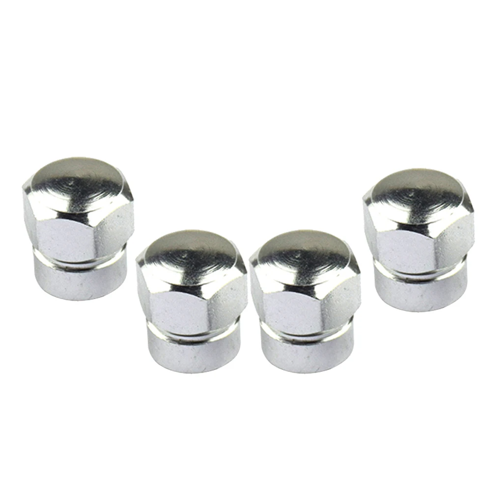 ALUMINUM REPLACEMENT HEXAGON WHEEL TIRE RIM VALVE STEM CAPS Universal For Most Vehicles/ Cars/ Trucks/ Pickups