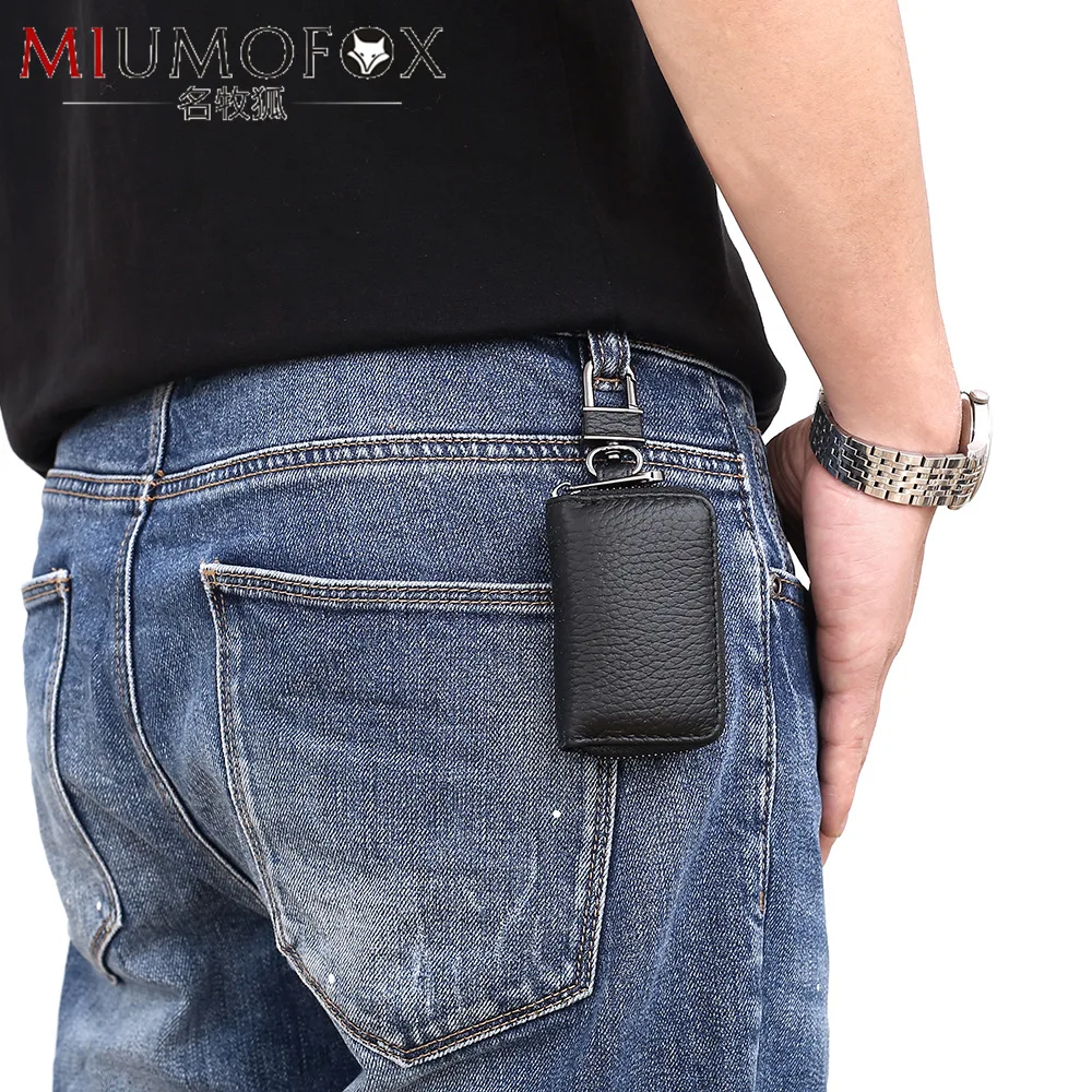 Summer Fashion Genuine Leather Universal Car Key Waist Hanging Key Bag Versatile Can Be Connected Customizable Manufacturers Dir