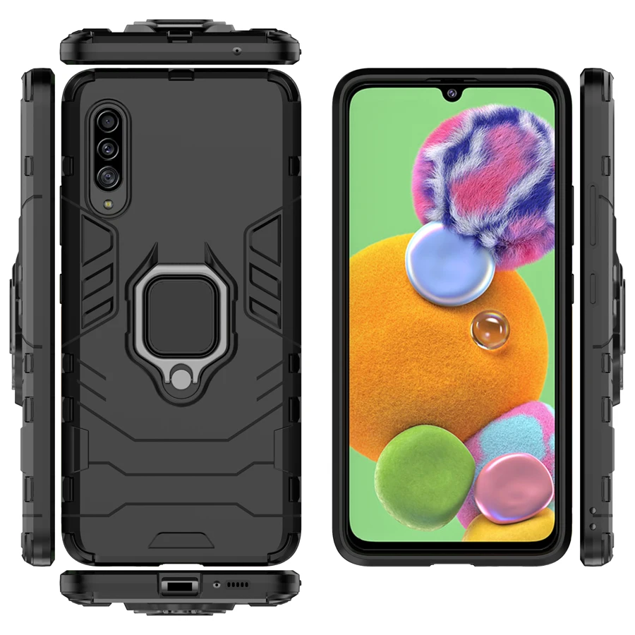 10 шт./партия защитный чехол для samsung Galaxy A90 5G, чехол, силиконовый Жесткий чехол с кольцом для пальца для samsung SM-A908F A908N