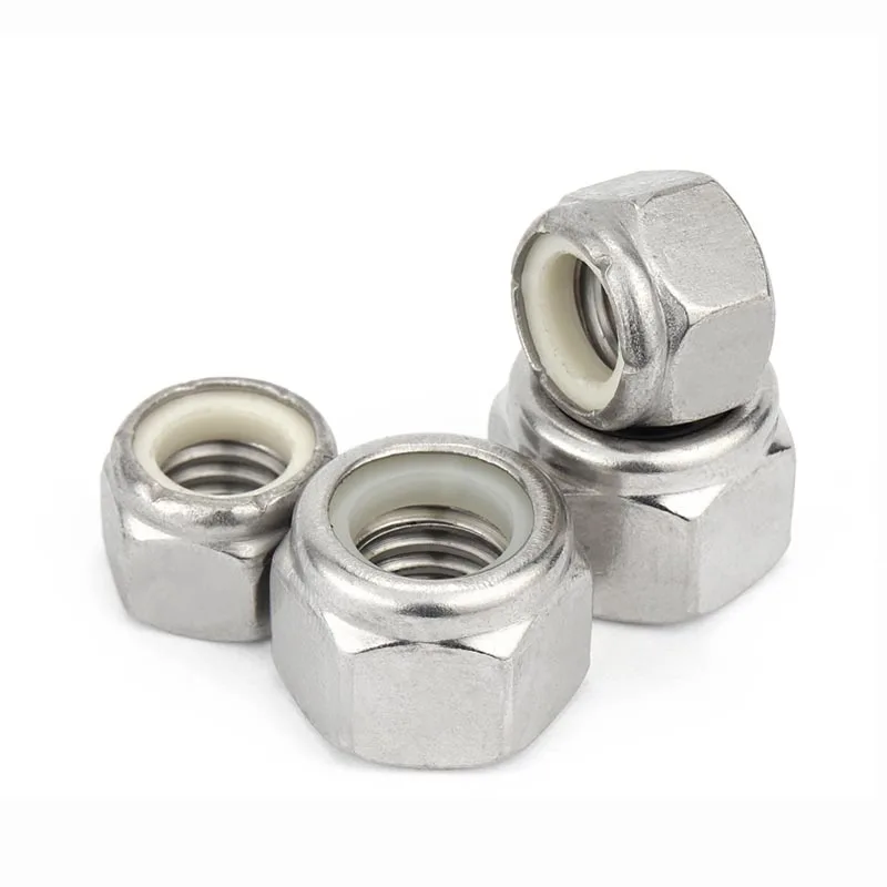 Stainless Steel Hex Nylon Insert Lock Nut 1/25pcs UNC/UNF 2#-3/4 Self-locking Nylock Locknut