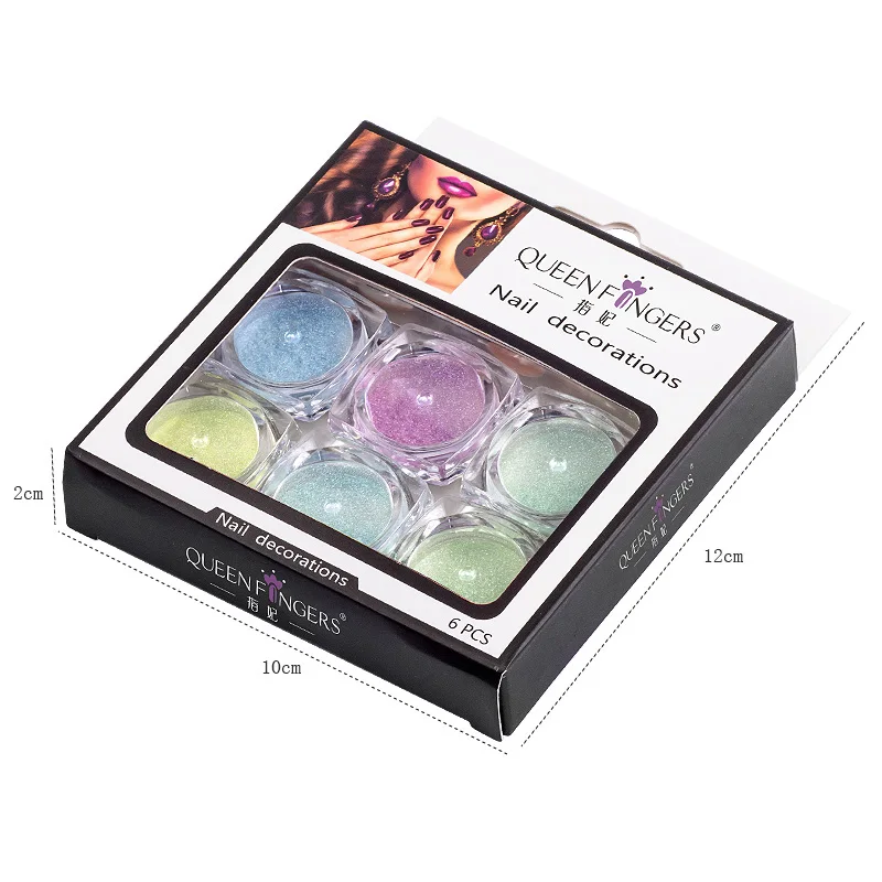 Multicolor Beautiful Dipping Nail Powders Base Coat Gradient Nail Natural Color Nail Art Decorations 6 Colors Nail Glitter KK - Цвет: A