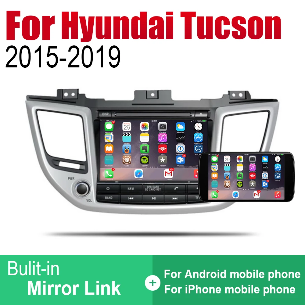 Автомобильный DVD плеер с GPS навигацией для Hyundai Tucson TL 2015 2016 2017 2018 2019 мультимедийная