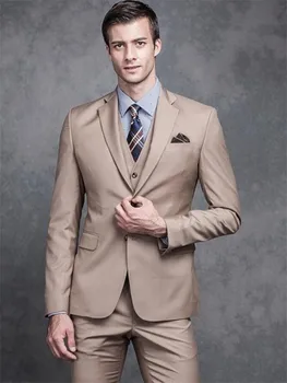 

New Men’s Suit Smolking Noivo Terno Slim Fit Easculino Evening Suits For Men Best Man Lapel Groom Tuxedos groom(Jacket+Pants+Ves