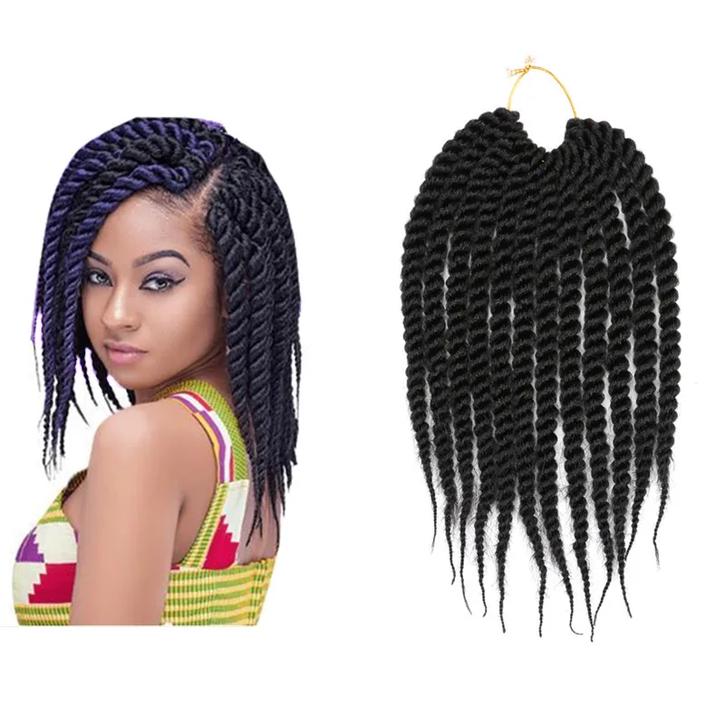 Pervado Hair Crochet Ghana Havana Twist Hair Syntheteic Resitant Braiding Extensions 12" 18" 12Roots/Pack 5PCS Cabelo Pre-Braids