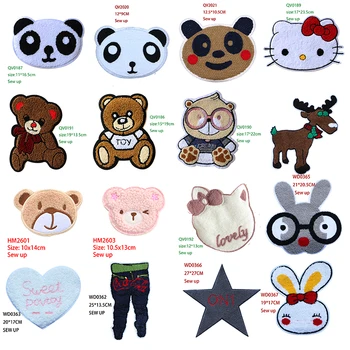 

Fashion Bear panda kitty cat rabbit star icon embroidery Applique Patches For kawaii clothes DIY Iron on Badges on a backpack