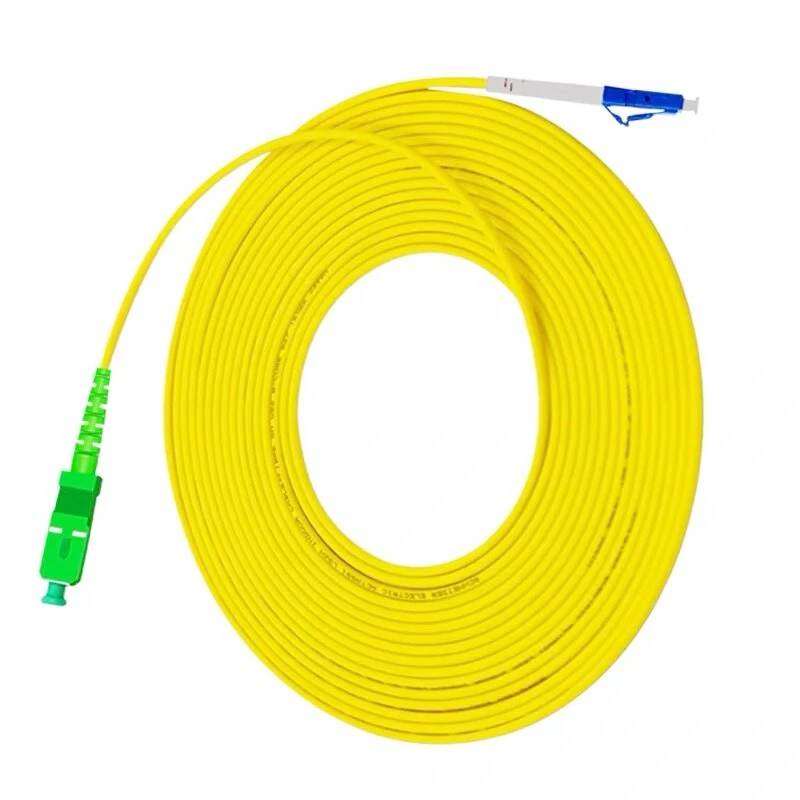 fibra optica SC APC to LC UPC Simplex 2 0mm PVC Single Mode Fiber Patch Cable 4