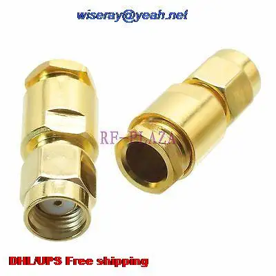 DHL/EMS 200pcs Connector RPSMA male jack clamp RG58 RG142 LMR195 RG400 cable Straight-A3