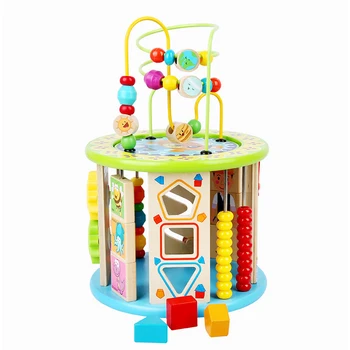 

Children Wooden 10in1 Multifunction Around Beads Toys Early Educational Learning Toy Calculat Bead Fishing Kid Montessori Toys