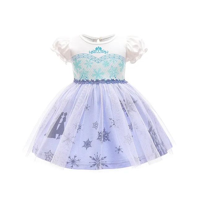 Girls Princess Dress Kids Elsa Anna Sofia Snow White Rapunzel Dress Summer Girls Tutu Ballet Dance Costume 3-10 Years Elsa dress 01