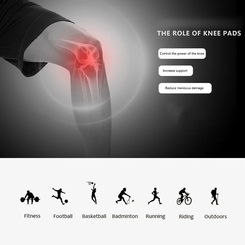 Knee Protector Knee Pads Running Arthritis Sports Joint Pain Relief Injury Recovery Elastic Knitted Knee Breathable Knee Support