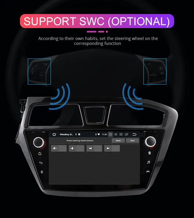 Besina Android 9,0 автомобильный dvd-плеер для HYUNDAI i20- gps навигация 2 Din автомобильный радиоприемник wi-fi-мультимедиа стерео 4G+ 64G аудио