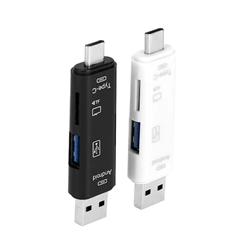 

2Pcs Type C & Micro- USB 5 in 1 OTG Card Reader Flash Drive High-Speed USB2.0 Universal OTG TF/SD Card