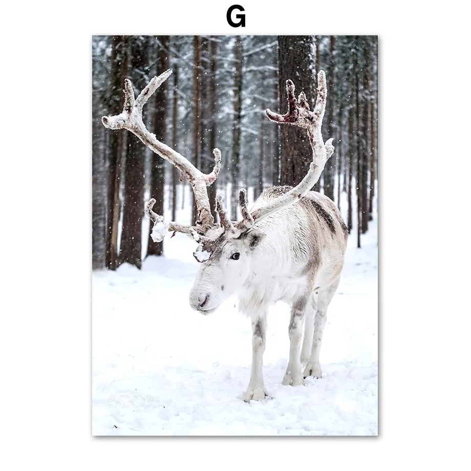 Reindeer-Cedar-Winter-Snow-Forest-House-Wall-Art-Canvas-Painting-Nordic-Posters-And-Prints-Wall-Pictures (9)