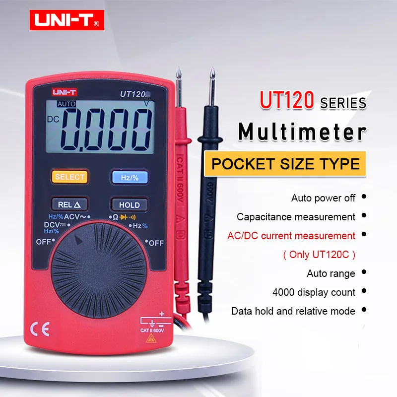 Портативный цифровой мультиметр UNI T UT120A UT120B UT120C мини измеритель напряжения