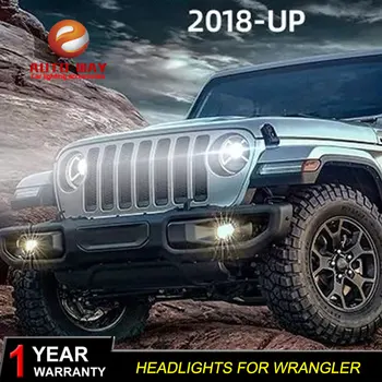 

Car Styling Head Lamp case for Jeep Wrangler headlight 2018 2019 headlights Wrangler LED Headlight DRL Double Beam Bi-Xenon HID